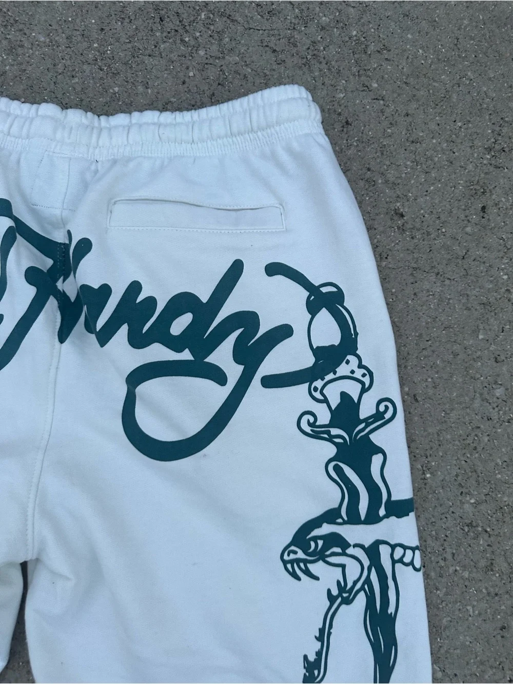 Men’s Ed Hardy Ivory Flame Skull Sweat Pants